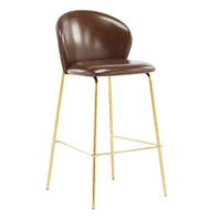 Tabouret de bar contemporain Christopher Knight Home Valeska rembourré avec pieds en métal doré (lot de 2)