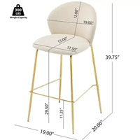 Tabouret de bar contemporain Christopher Knight Home Valeska rembourré avec pieds en métal doré (lot de 2)