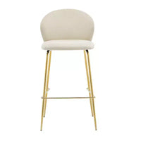 Tabouret de bar contemporain Christopher Knight Home Valeska rembourré avec pieds en métal doré (lot de 2)