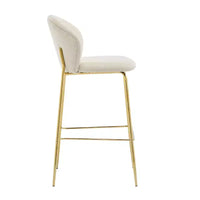 Tabouret de bar contemporain Christopher Knight Home Valeska rembourré avec pieds en métal doré (lot de 2)