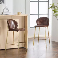 Tabouret de bar contemporain Christopher Knight Home Valeska rembourré avec pieds en métal doré (lot de 2)