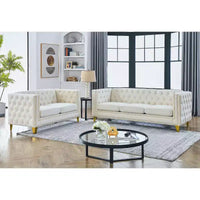 Combinaison de canapés 3 places et 2 places en velours Elegant Living Spaces
