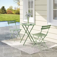 Ensemble bistro pliant 3 pièces, ensemble de mobilier de terrasse pliable avec cadre supérieur, table bistro d'extérieur et chaises lot de 2 pour terrasse, jardin et balcon