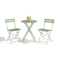 Ensemble bistro pliant 3 pièces, ensemble de mobilier de terrasse pliable avec cadre supérieur, table bistro d'extérieur et chaises lot de 2 pour terrasse, jardin et balcon