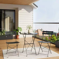 Ensemble bistro pliant 3 pièces, ensemble de mobilier de terrasse pliable avec cadre supérieur, table bistro d'extérieur et chaises lot de 2 pour terrasse, jardin et balcon