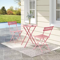 Ensemble bistro pliant 3 pièces, ensemble de mobilier de terrasse pliable avec cadre supérieur, table bistro d'extérieur et chaises lot de 2 pour terrasse, jardin et balcon