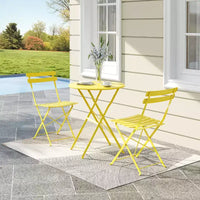 Ensemble bistro pliant 3 pièces, ensemble de mobilier de terrasse pliable avec cadre supérieur, table bistro d'extérieur et chaises lot de 2 pour terrasse, jardin et balcon