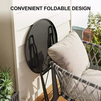 Ensemble bistro pliant 3 pièces, ensemble de mobilier de terrasse pliable avec cadre supérieur, table bistro d'extérieur et chaises lot de 2 pour terrasse, jardin et balcon