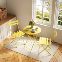 Ensemble bistro pliant 3 pièces, ensemble de mobilier de terrasse pliable avec cadre supérieur, table bistro d'extérieur et chaises lot de 2 pour terrasse, jardin et balcon