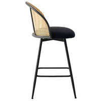Bekrvio tabourets de bar pivotants mid-century modernes 26 lot de 2/3/4, chaises de bar rembourrées en bouclé avec dossier en rotin et pieds métalliques pour comptoir de cuisine