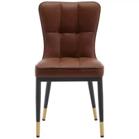 Bekrvio Lot de 6 chaises de salle à manger, modernes, rembourrées, en similicuir, avec haut dossier, pieds en métal, chaises de cuisine sans accoudoirs pour salon et salle à manger