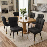 Bekrvio Lot de 6 chaises de salle à manger, modernes, rembourrées, en similicuir, avec haut dossier, pieds en métal, chaises de cuisine sans accoudoirs pour salon et salle à manger