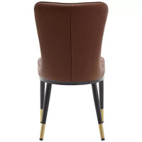 Bekrvio Lot de 6 chaises de salle à manger, modernes, rembourrées, en similicuir, avec haut dossier, pieds en métal, chaises de cuisine sans accoudoirs pour salon et salle à manger
