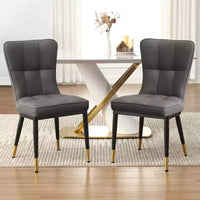 Bekrvio Lot de 6 chaises de salle à manger, modernes, rembourrées, en similicuir, avec haut dossier, pieds en métal, chaises de cuisine sans accoudoirs pour salon et salle à manger