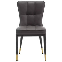 Bekrvio Lot de 6 chaises de salle à manger, modernes, rembourrées, en similicuir, avec haut dossier, pieds en métal, chaises de cuisine sans accoudoirs pour salon et salle à manger
