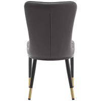 Bekrvio Lot de 6 chaises de salle à manger, modernes, rembourrées, en similicuir, avec haut dossier, pieds en métal, chaises de cuisine sans accoudoirs pour salon et salle à manger