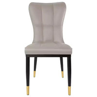 Bekrvio Lot de 6 chaises de salle à manger, modernes, rembourrées, en similicuir, avec haut dossier, pieds en métal, chaises de cuisine sans accoudoirs pour salon et salle à manger