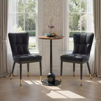 Bekrvio Lot de 6 chaises de salle à manger, modernes, rembourrées, en similicuir, avec haut dossier, pieds en métal, chaises de cuisine sans accoudoirs pour salon et salle à manger
