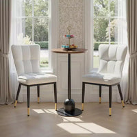 Bekrvio Lot de 6 chaises de salle à manger, modernes, rembourrées, en similicuir, avec haut dossier, pieds en métal, chaises de cuisine sans accoudoirs pour salon et salle à manger