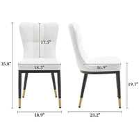 Bekrvio Lot de 6 chaises de salle à manger, modernes, rembourrées, en similicuir, avec haut dossier, pieds en métal, chaises de cuisine sans accoudoirs pour salon et salle à manger