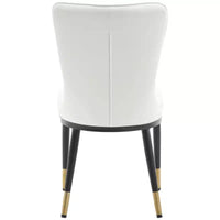 Bekrvio Lot de 6 chaises de salle à manger, modernes, rembourrées, en similicuir, avec haut dossier, pieds en métal, chaises de cuisine sans accoudoirs pour salon et salle à manger