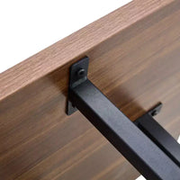GDFStudio Aaron table basse en bois foncé double plateau 47W avec base métallique entrecroisée
