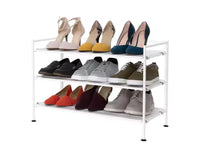 Seville Classics Meuble à chaussures en résine et métal robuste à 3 niveaux pour 12 paires