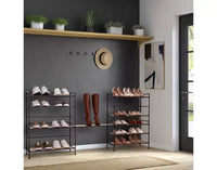 Seville Classics Meuble à chaussures en résine et métal robuste à 3 niveaux pour 12 paires