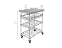 Chariot de travail utilitaire certifié NSF avec plateau en acier inoxydable Seville Classics