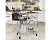 Chariot de travail utilitaire certifié NSF avec plateau en acier inoxydable Seville Classics