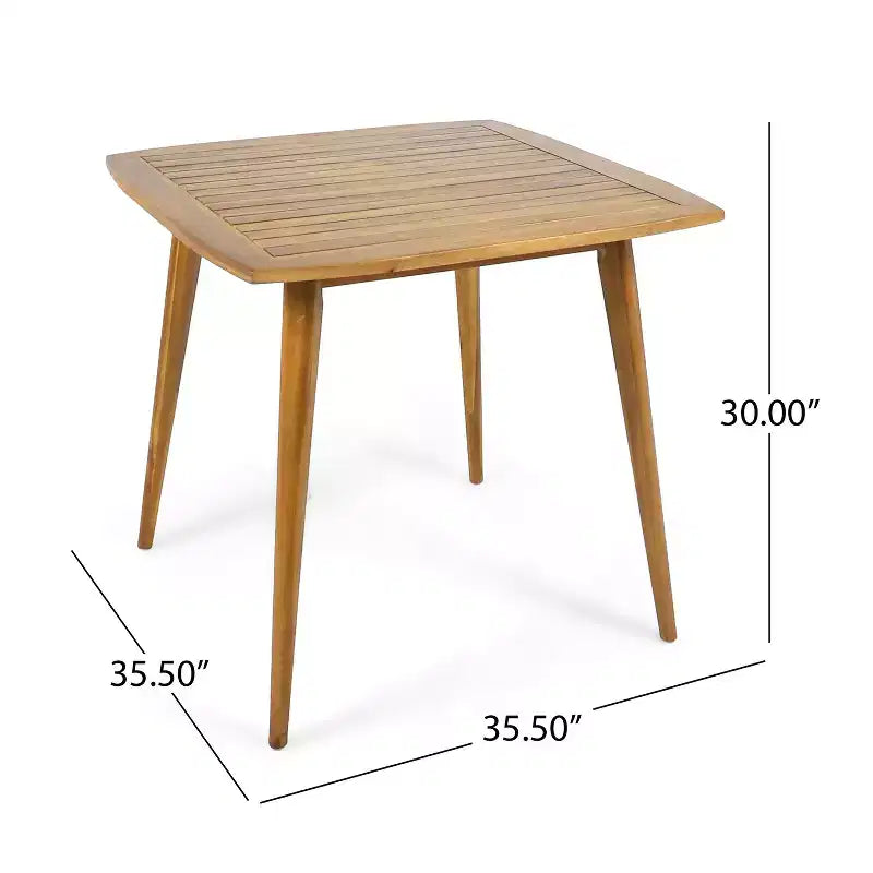 Table à manger carrée d'extérieur en bois d'acacia Reynes Christopher Knight Home