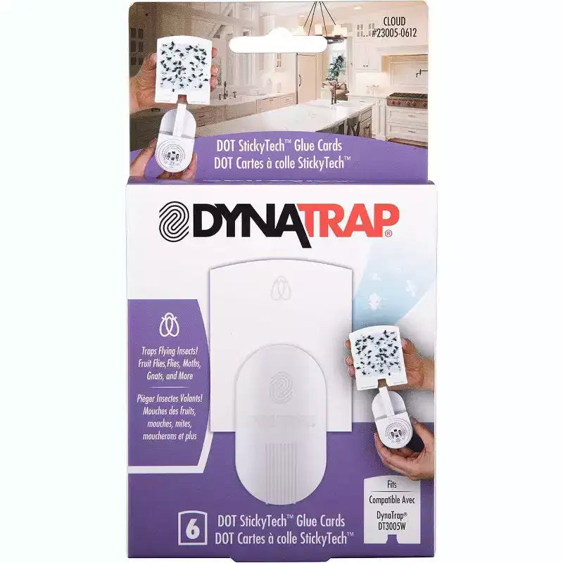 DynaTrap 23005-0612 DOT StickyTech – Recharges de Plaques de Colle pour Piège à Insectes Volants d'Intérieur – Paquet de 6