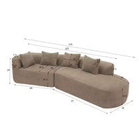 Christopher Knight Home 116 canapé sectionnel courbé moderne avec mousse haute densité et 4 coussins