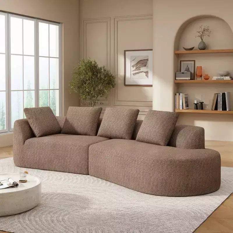 Christopher Knight Home 116 canapé sectionnel courbé moderne avec mousse haute densité et 4 coussins
