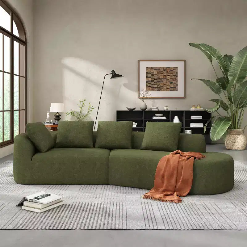Christopher Knight Home 116 canapé sectionnel courbé moderne avec mousse haute densité et 4 coussins