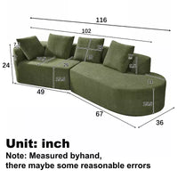 Christopher Knight Home 116 canapé sectionnel courbé moderne avec mousse haute densité et 4 coussins