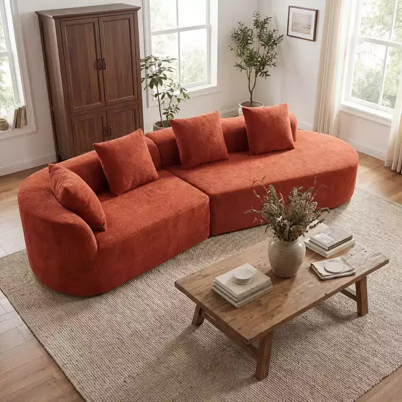 Christopher Knight Home 116 canapé sectionnel courbé moderne avec mousse haute densité et 4 coussins
