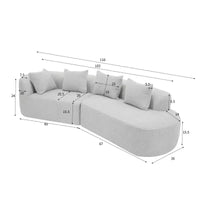 Christopher Knight Home 116 canapé sectionnel courbé moderne avec mousse haute densité et 4 coussins