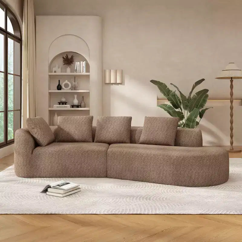 Christopher Knight Home 116 canapé sectionnel courbé moderne avec mousse haute densité et 4 coussins