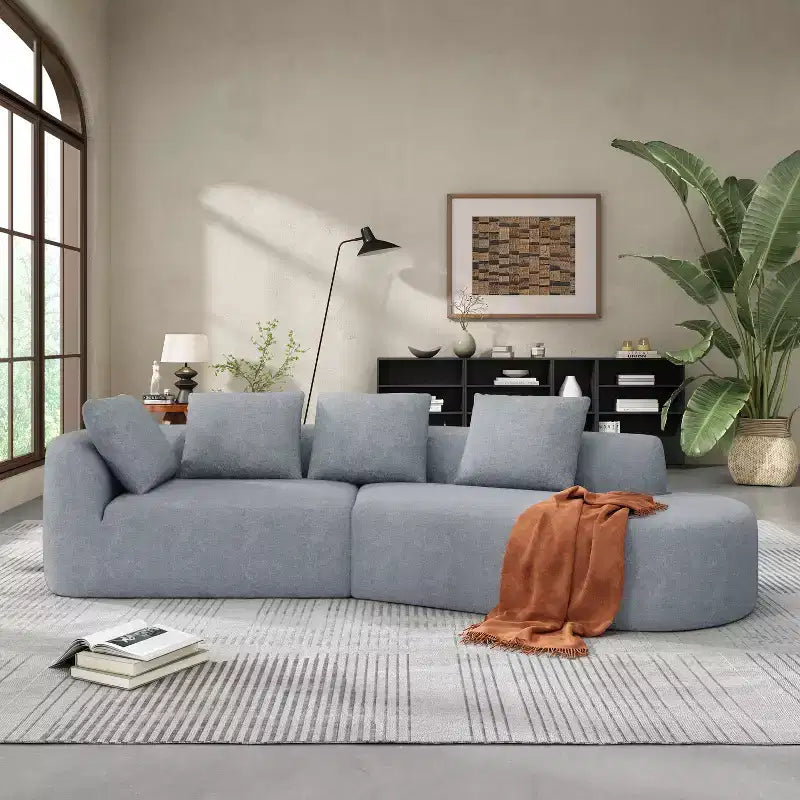 Christopher Knight Home 116 canapé sectionnel courbé moderne avec mousse haute densité et 4 coussins