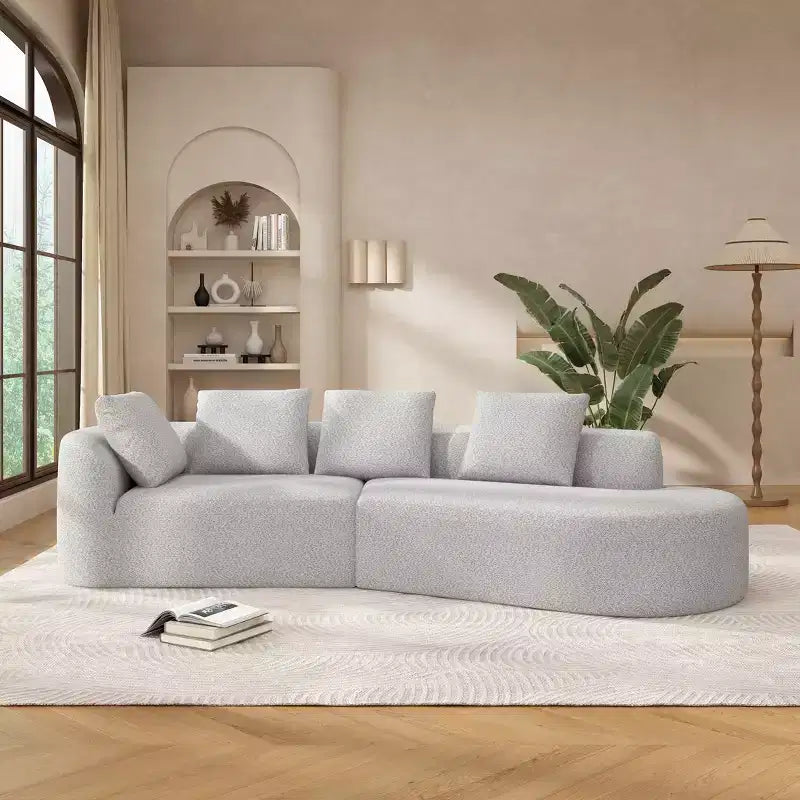 Christopher Knight Home 116 canapé sectionnel courbé moderne avec mousse haute densité et 4 coussins