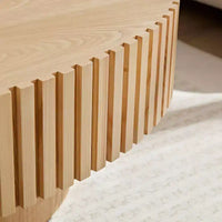 Table basse ovale/carrée, table centrale cannelée minimaliste, table d'appoint, frêne naturel/noyer/noir mat - ModernLuxe