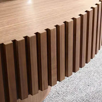 Table basse ovale/carrée, table centrale cannelée minimaliste, table d'appoint, frêne naturel/noyer/noir mat - ModernLuxe