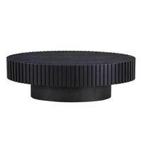 Table basse ovale/carrée, table centrale cannelée minimaliste, table d'appoint, frêne naturel/noyer/noir mat - ModernLuxe