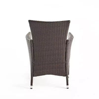 GDFStudio Brantly Ensemble bistro d'extérieur 3 pièces en bois d'acacia et résine tressée avec coussins