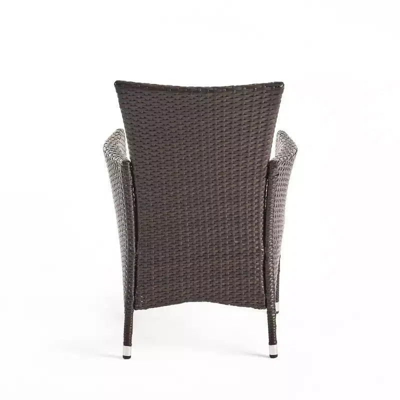 GDFStudio Brantly Ensemble bistro d'extérieur 3 pièces en bois d'acacia et résine tressée avec coussins