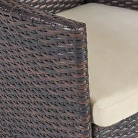 GDFStudio Brantly Ensemble bistro d'extérieur 3 pièces en bois d'acacia et résine tressée avec coussins