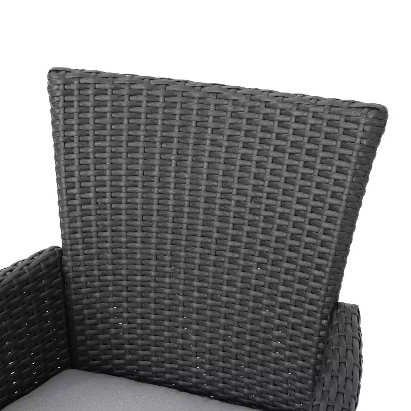 GDFStudio Brantly Ensemble bistro d'extérieur 3 pièces en bois d'acacia et résine tressée avec coussins