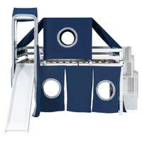 Lit mezzanine taille Twin Whisen avec tente et tour