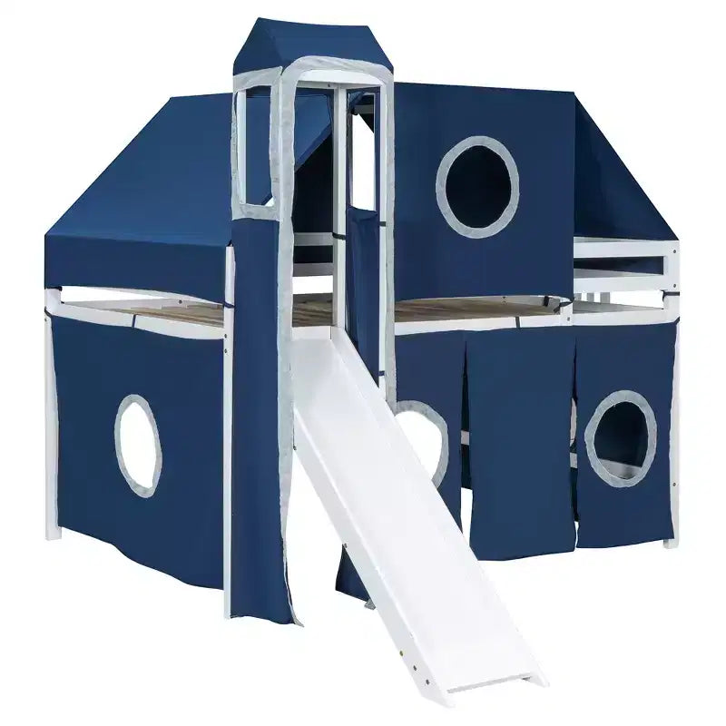 Lit mezzanine taille Twin Whisen avec tente et tour